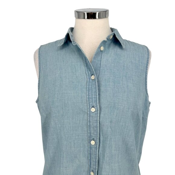 J.Crew Sleeveless Perfect Fit Shirt Button-Down Size Medium NWT - Picture 2 of 10